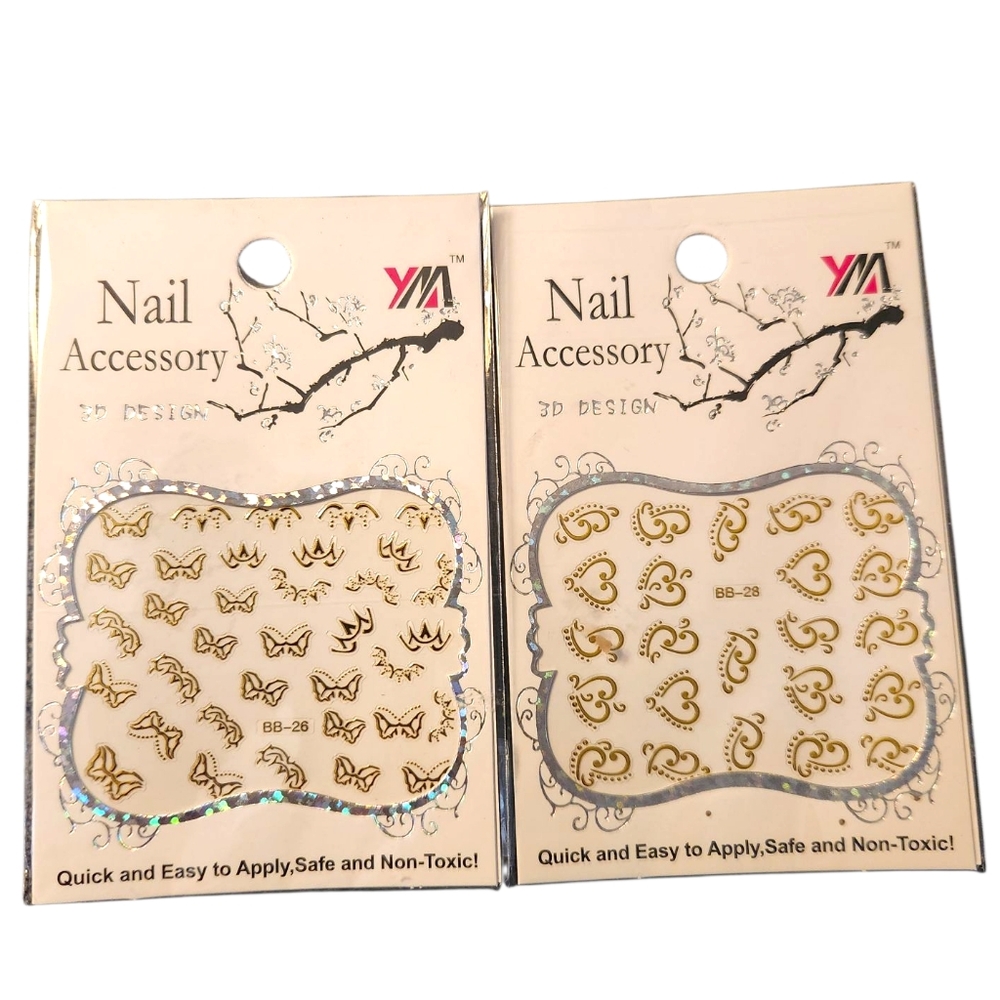 Gold Nail Accessory Set